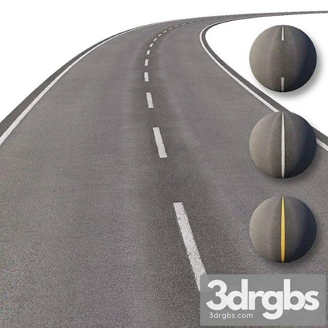 Road with markings 3dsmax Download