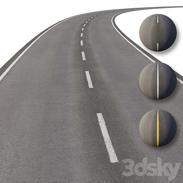 Road with markings 3DS Max