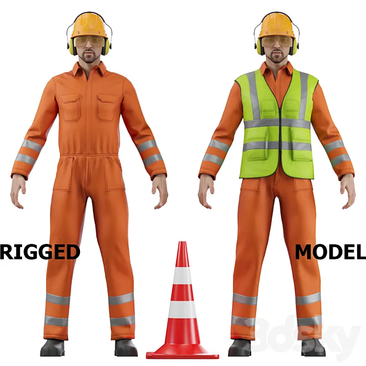 Road worker 3DS Max
