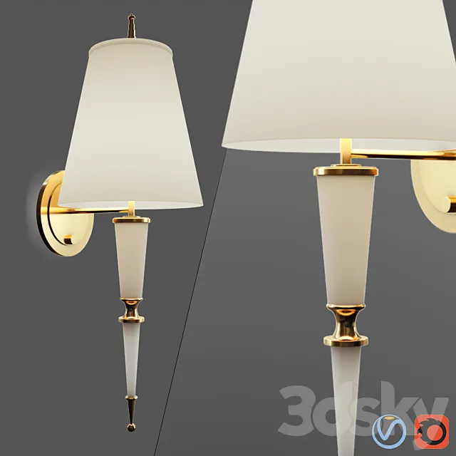 Robert Abbey Lighting W903 Jonathan Adler Versailles Wall Sconce 3DSMax File