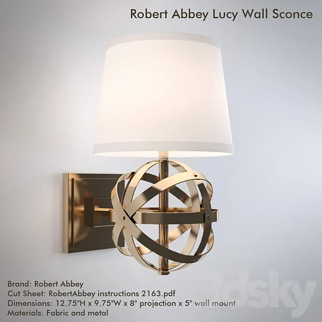 Robert Abbey Lucy Wall Sconce 3DS Max Model