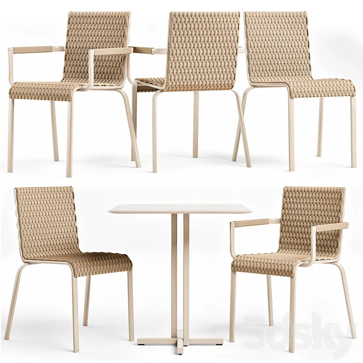 Roberti Rattan Key West Chairs & Table 3DS Max