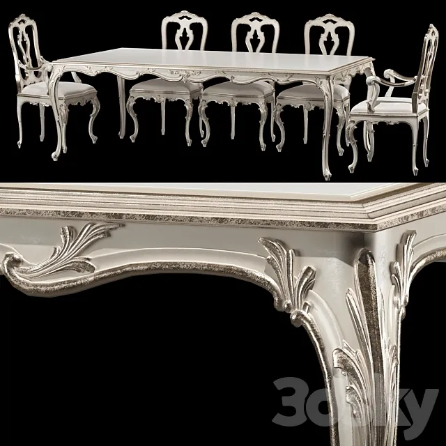 roberto giovannini dining table and chair ART 1341KPP and ART 193 3DSMax File