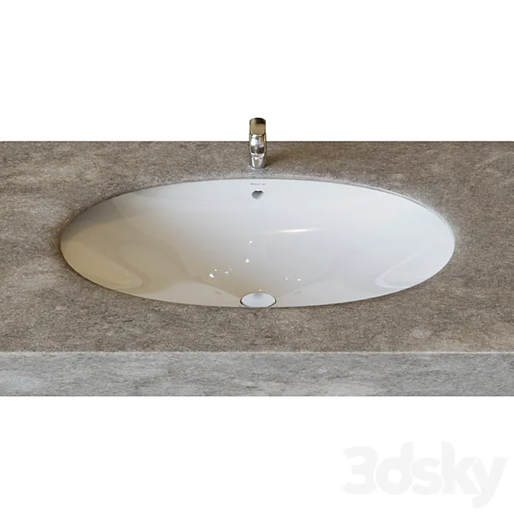 Roca Berna sink 56×42 cm laid on 327871001 3DS Max