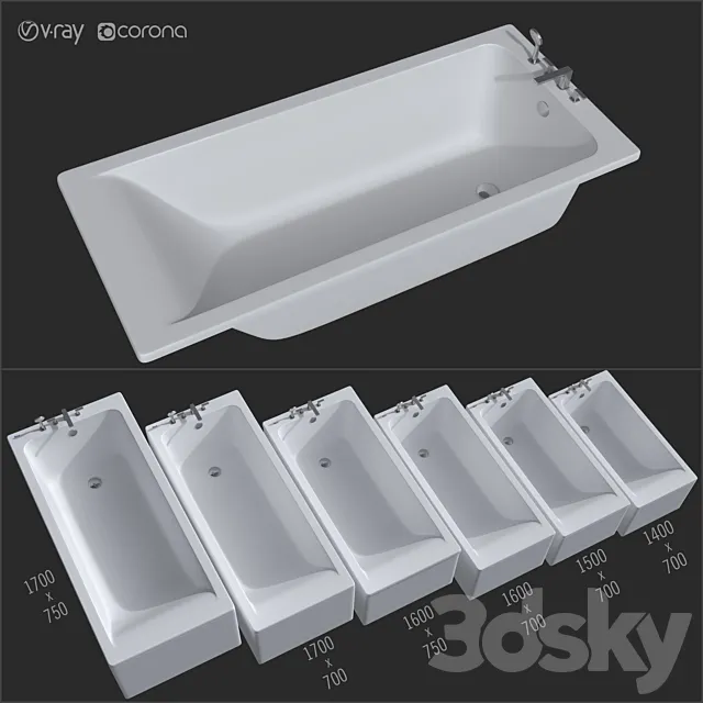 Roca Easy bathtub Article: 248178000 3ds Max