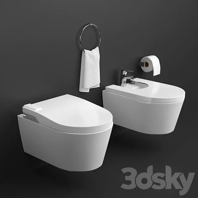 Roca Inspira Wellness Toilet and Bidet 3ds Max