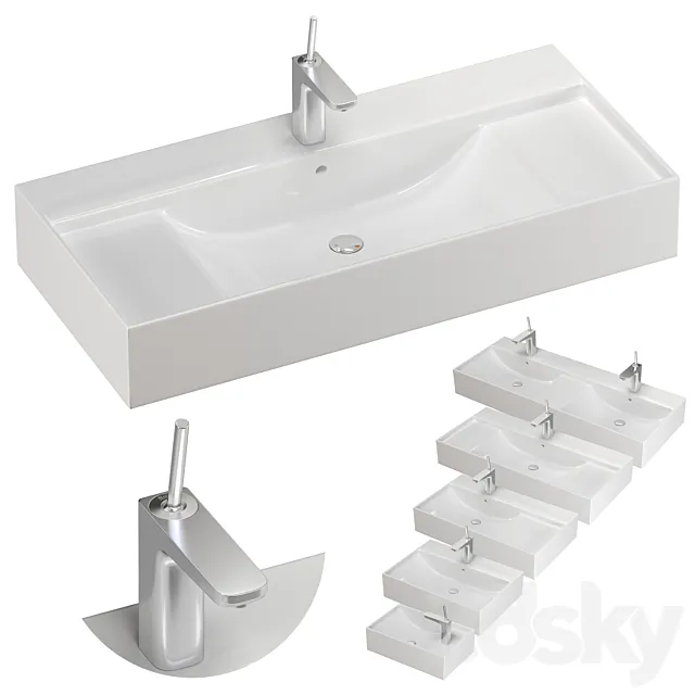 ROCA ONA washbasin set 01 3DS Max Model