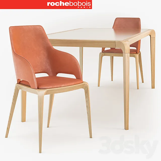 Roche Bobois BRIO dining table_BRIO Bridge chair 3DSMax File