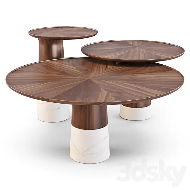 Roche Bobois: Colorado – Coffe and Side Tables 3DS Max Model