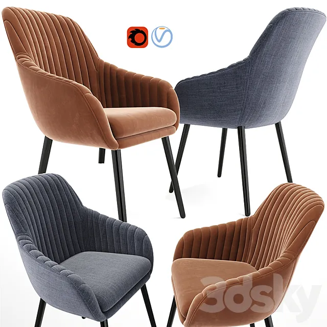 Rochelle Strip Lounge Chair 02 3DSMax File