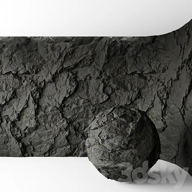 Rock cliff wall No. 2 3DS Max Model