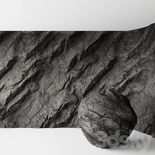 Rock cliff wall No. 3 3ds Max