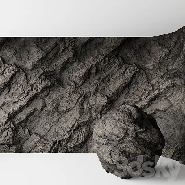 Rock cliff wall No. 4 3ds Max