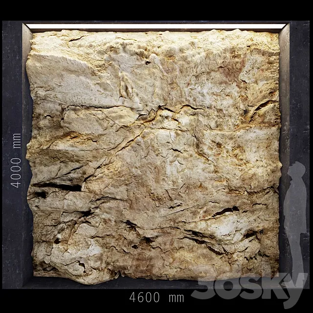 ROCK Decorative wall 2C1 3ds Max