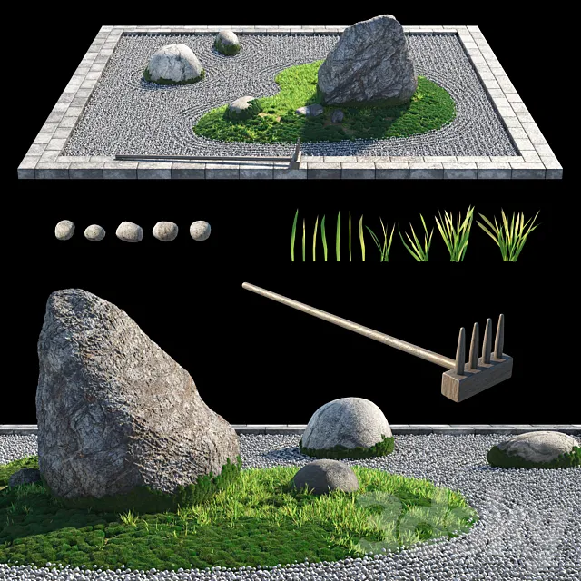 Rock garden 2 3DS Max Model