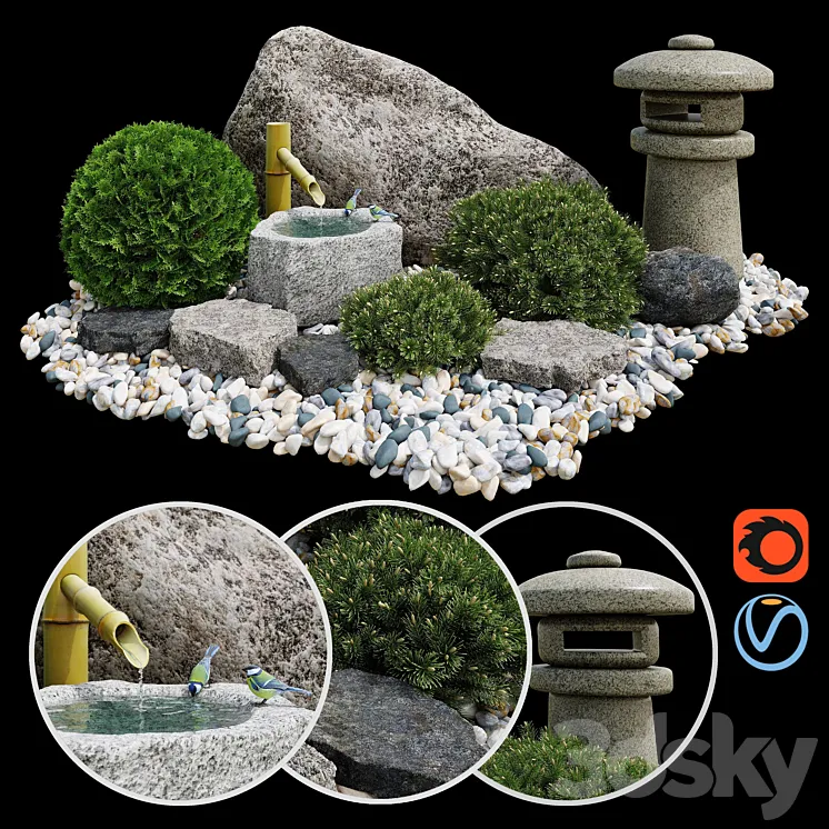 Rock garden. Tsukubai \/ Rock garden. Tsukubai 3DS Max