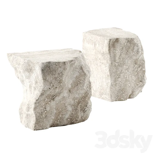 Rock side tables 3ds Max