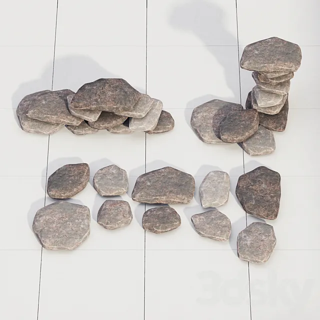 Rock stone collection decor 3ds Max