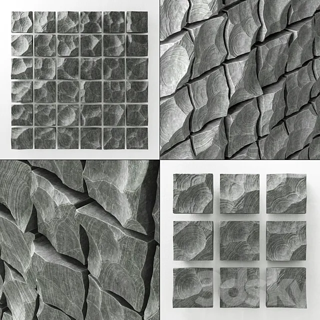 Rock stone decorative panel _ Decorative panel of rock stone 3DS Max Model