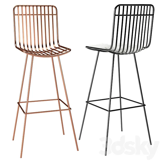 Rockett st george nero bar stool 3ds Max