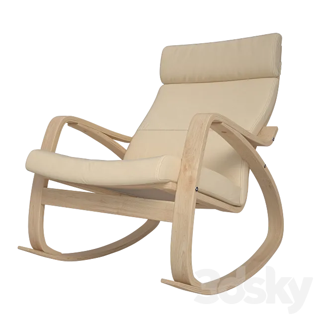 Rocking chair Poeng IKEA 3DS Max Model