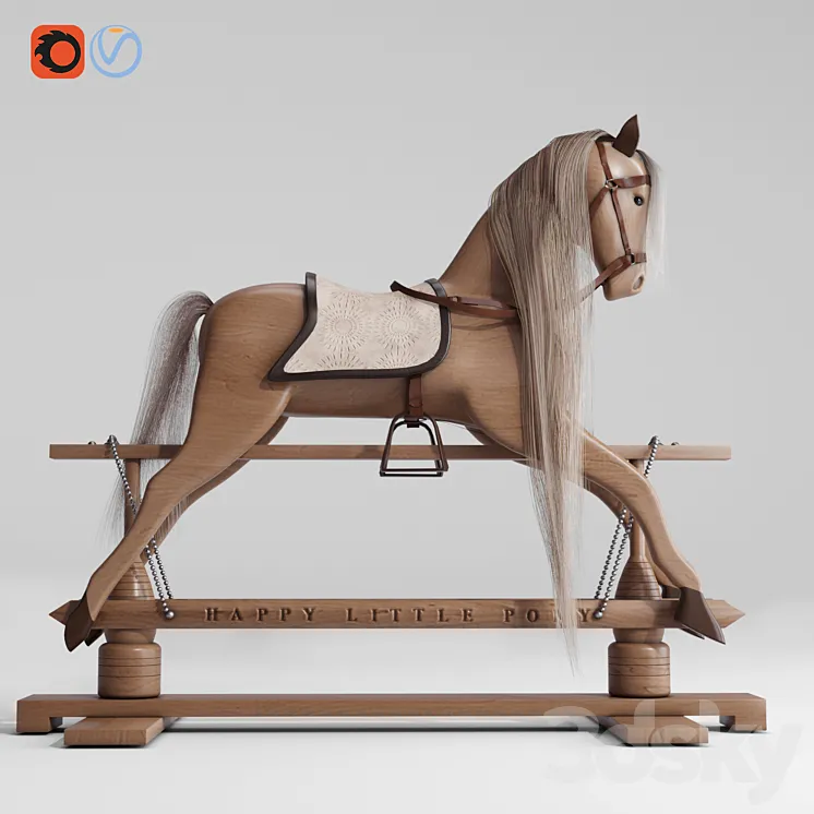 Rocking Horse Pony chair toy Rocker for Kids Children 3DS Max