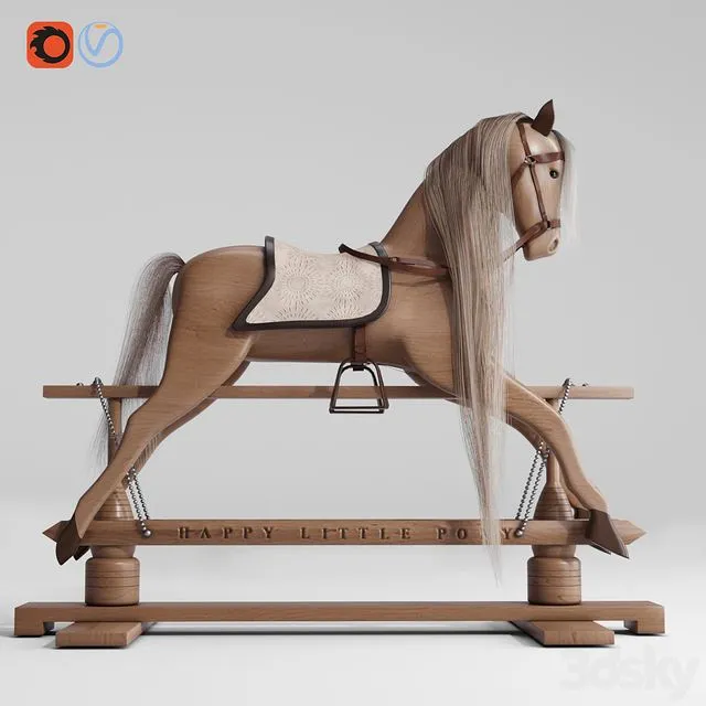 Rocking Horse Pony chair toy Rocker for Kids Children 3dsMax Model