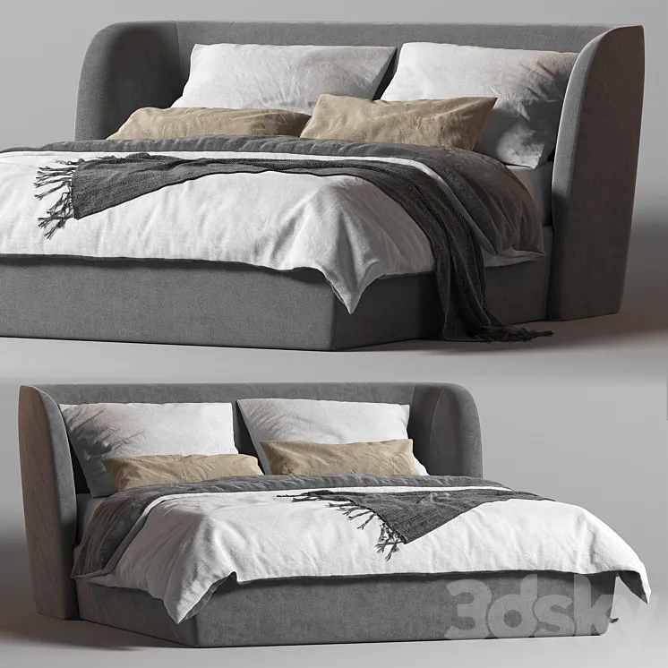 Rolf Benz 1400 Tondo Fabric Double Bed 3DS Max