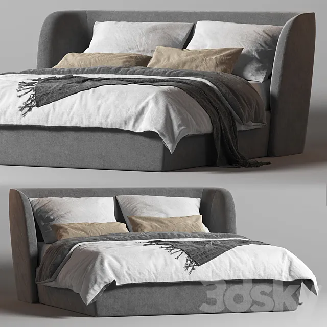 Rolf Benz 1400 Tondo Fabric Double Bed 3DSMax File