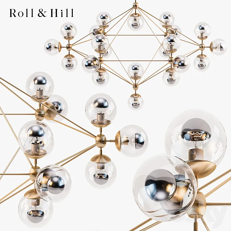 Roll & Hill Modo 6 sided chandelier 3DS Max