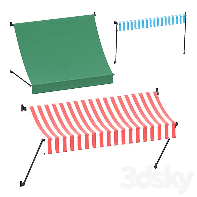 Rolled awning 3DS Max Model