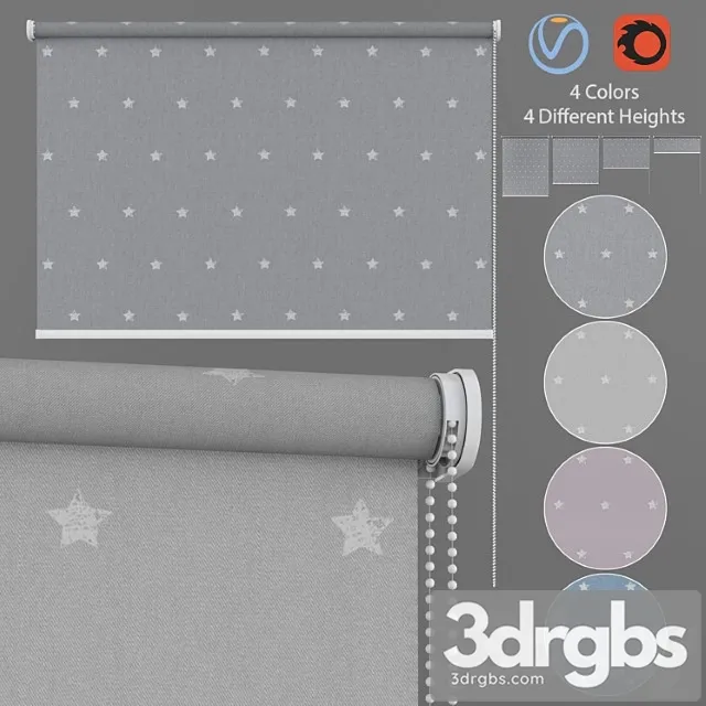 Roller Blind Stars in Four Colors Set 1 3dsmax Download