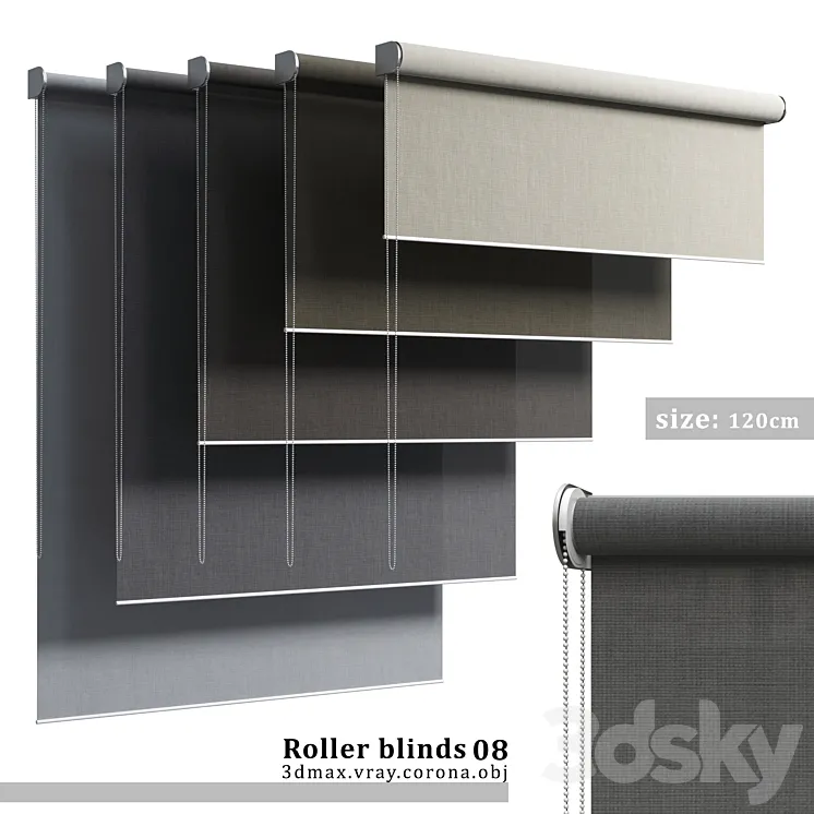 Roller blinds 08 3DS Max Model