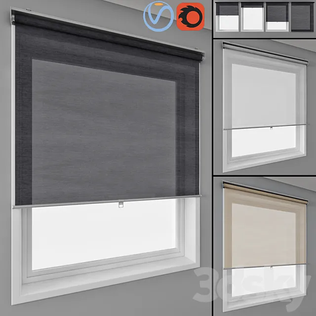 Roller blinds IKEA and window 3DS Max Model