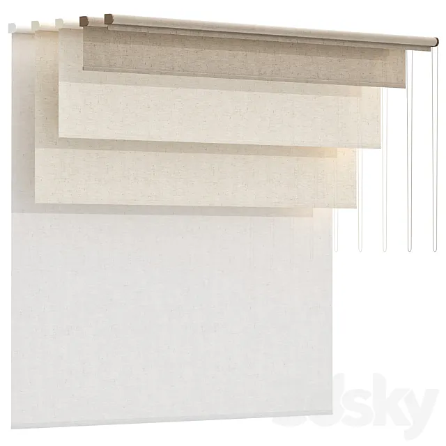 Roller Blinds Set 01 3dsMax Model