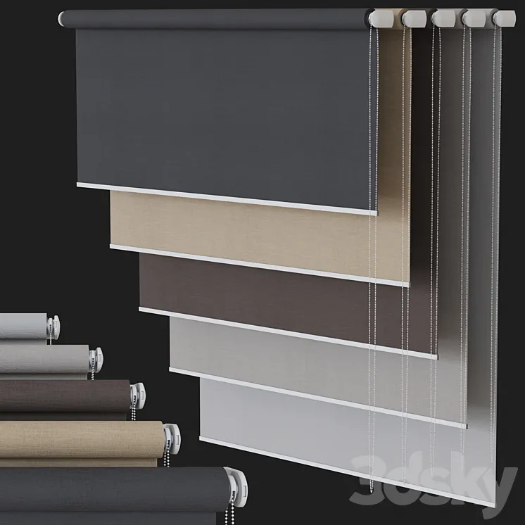 Roller blinds set №2 3DS Max