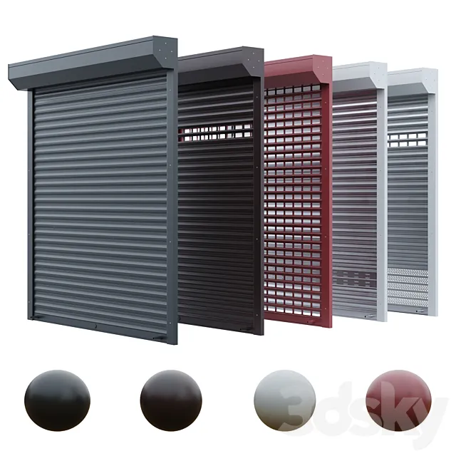 Roller shutter for garage 3ds Max