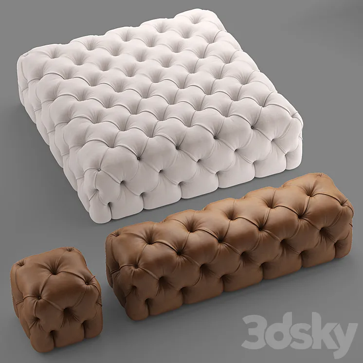 Rollking square pouf 3DS Max Model