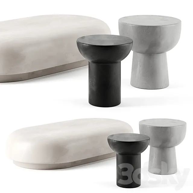 ROLY-POLY tables by Faye Toogood 3ds Max