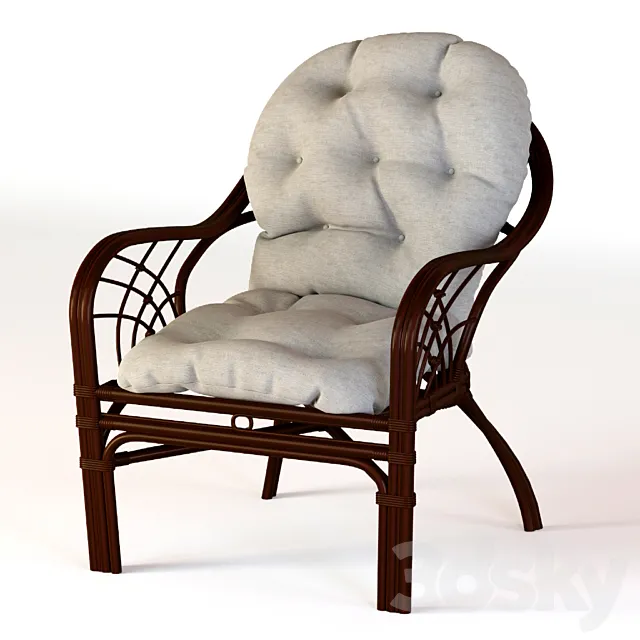 Roma rattan chair 3ds Max