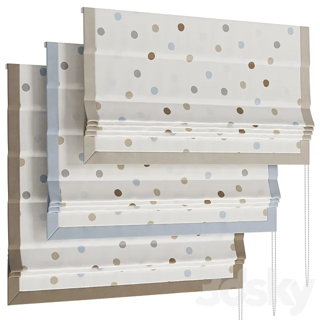 Roman blind 13 for kids room 3ds Max
