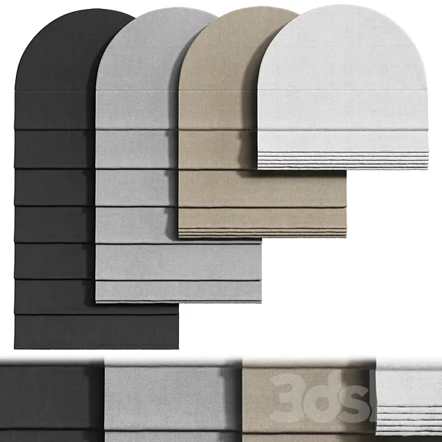 Roman blind for an arched window 3ds Max