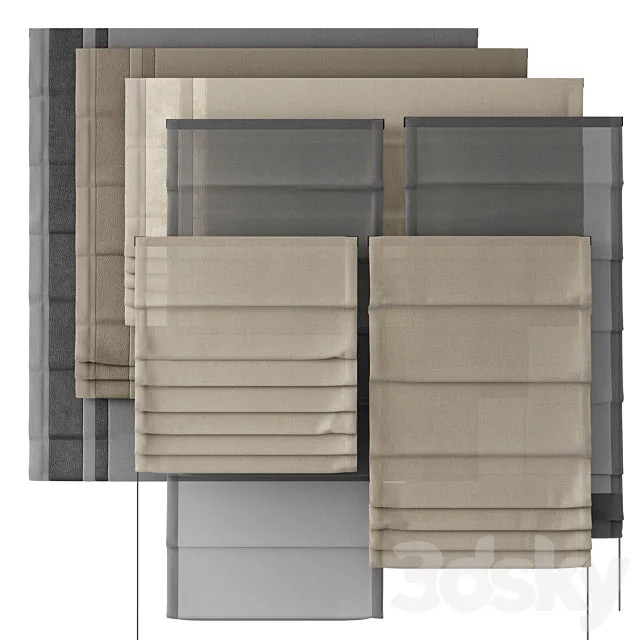 Roman blind wide 1500 (4) 3ds Max