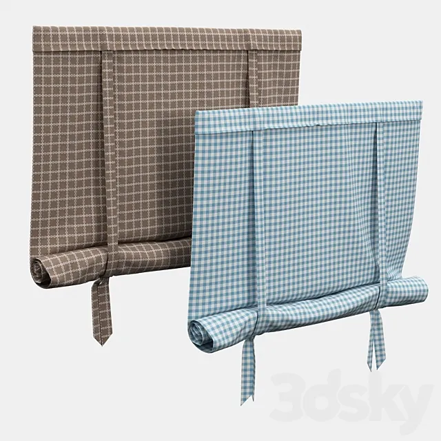 Roman blind with garters 3DS Max Model