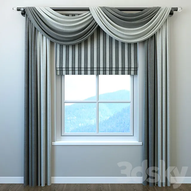 Roman blinds 16 3ds Max