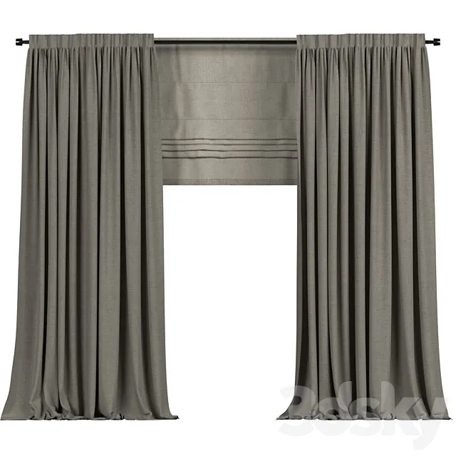 Roman blinds 3ds Max