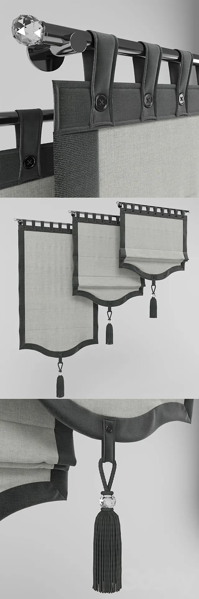 Roman blinds 9 3DS Max Model