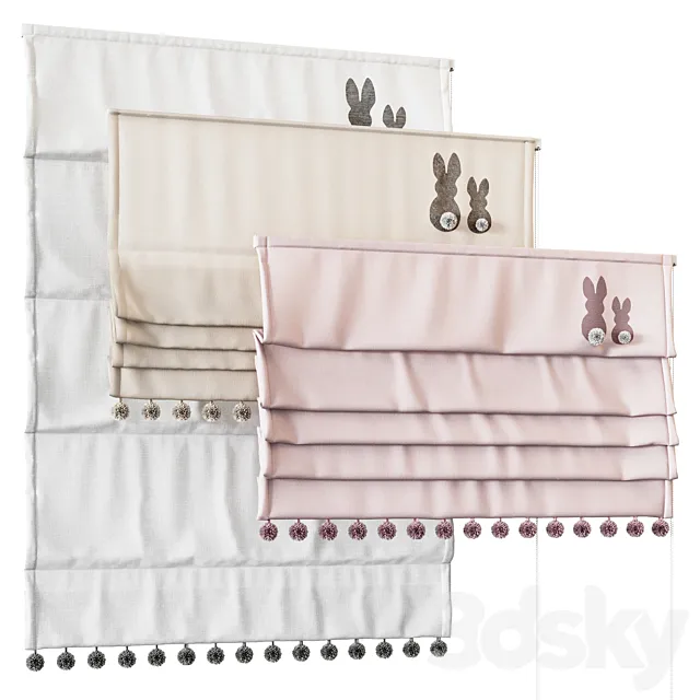 Roman blinds for children’s rooms 3DS Max Model