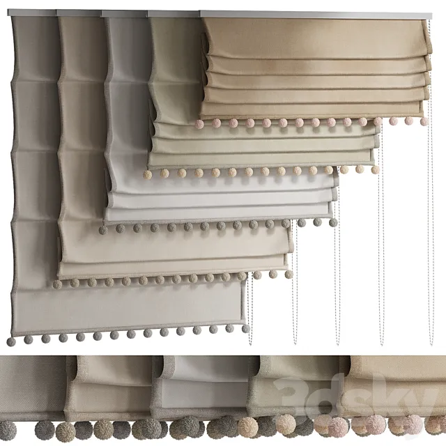 Roman blinds for the nursery 3DS Max Model