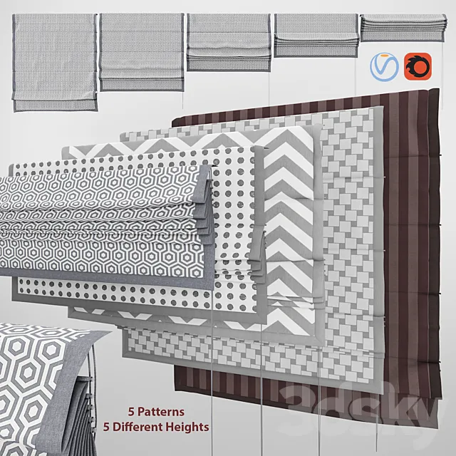 Roman curtain 3 3ds Max